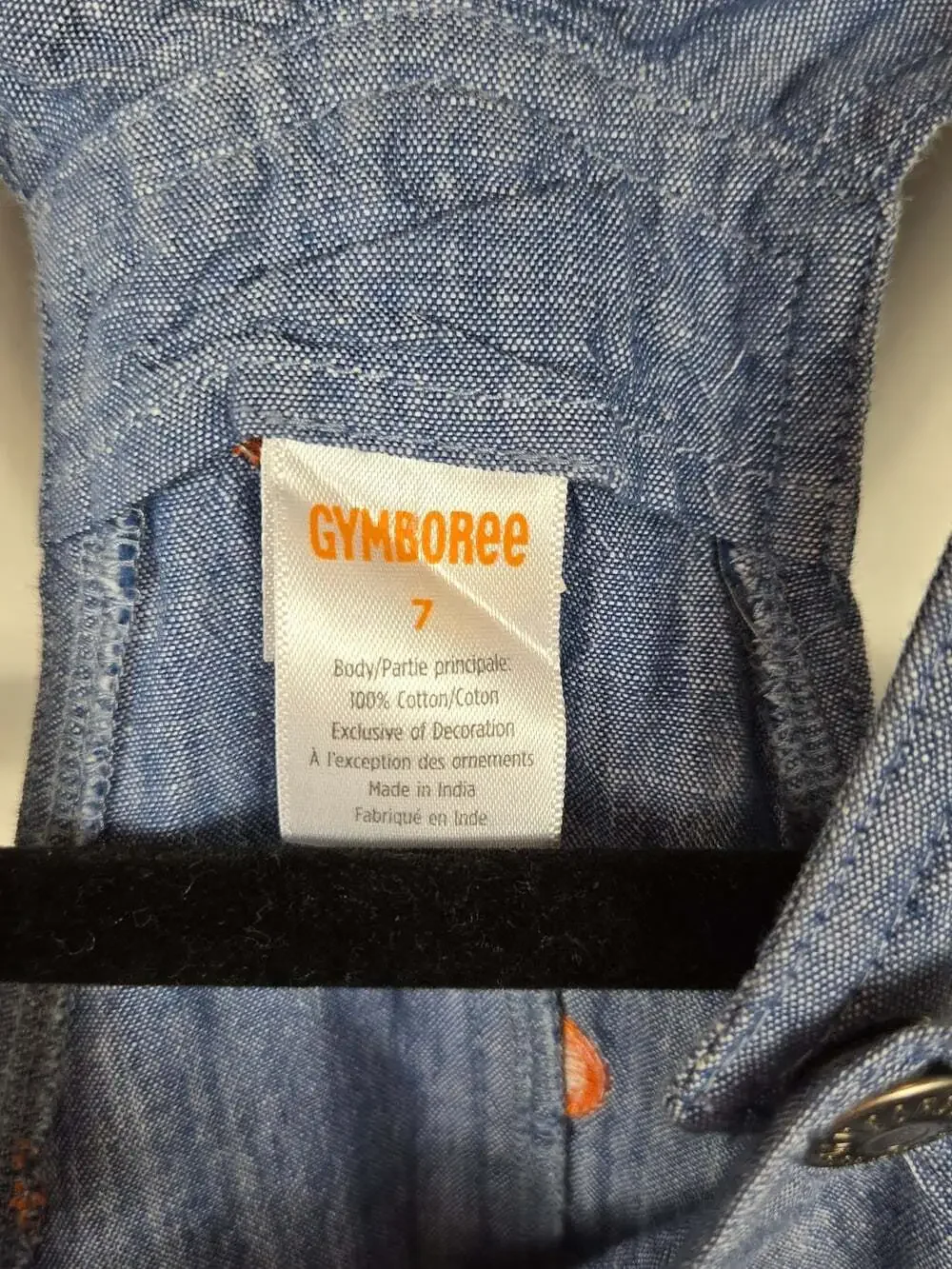 Gymboree Girls Size 7 Chambray Pumpkin Overall Dress Fall Tiered Pinafore
